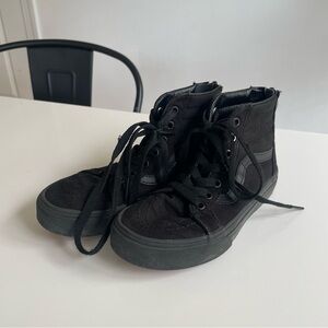 Vans Kids Black Sk8-Hi Sneakers With Back Zipper Size 1